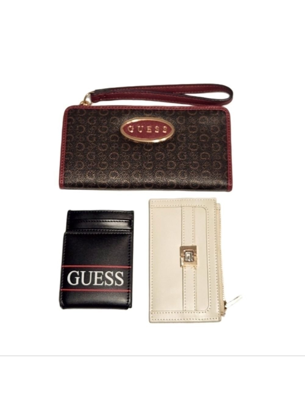 Guess Zip Around Wallet Credit Card Holder Money Clip Bundle